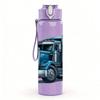 1PC Heavy Duty Truck Art Print 750ml Color Plastic Sports Water Bottle Leakproof Flip Straw Lid Suitable for Sports Office Home Use