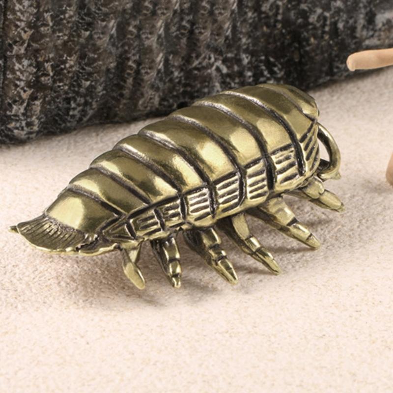 Antique Brasses Ornament Giants Isopod Figurine Ancient Marine Life Miniature Statue Gift for Collectors Home Office Decors