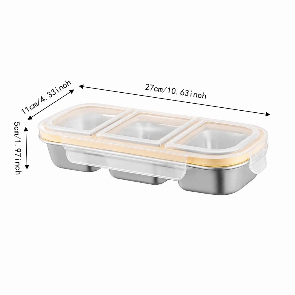 Wet Dry 304 Stainless Steel Lunch Box Portable Food Storage Meal Prep Container Travel Meal