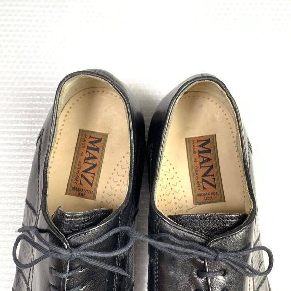 90s Vintage Germany Made MANZ Size 9 27.5cm Business Shoes Cap Toe Straight Black(USED)