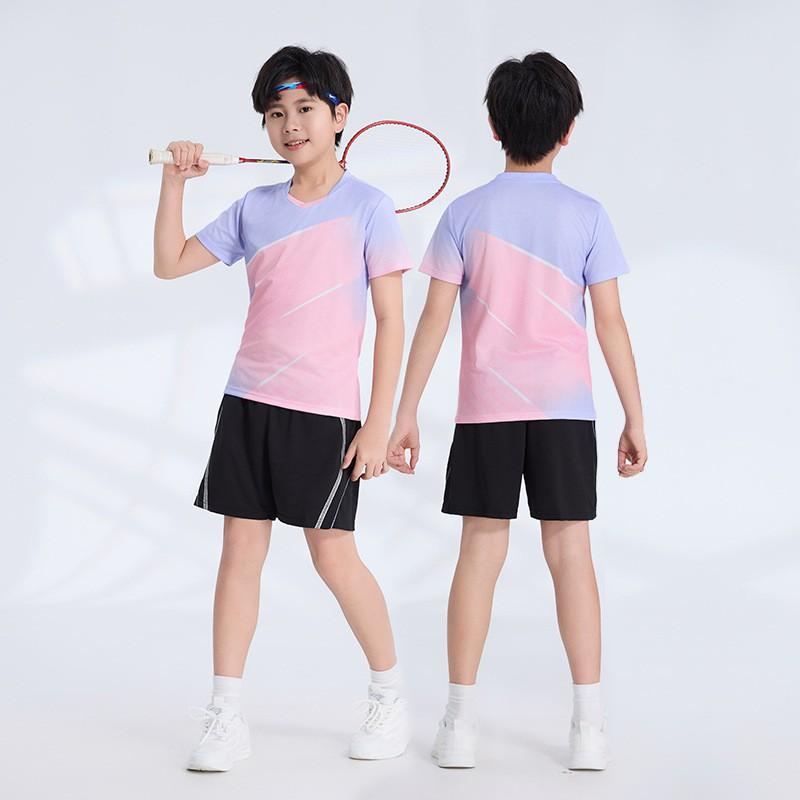 Kids Quick-Dry Badminton Training Set Girls Boys Sportswear Lightweight Bamboo Fiber Athletic Outfit