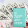 100 Geldspar-Challenge-Umschläge mit Bargeldumschlag-Ordner Budgetbuch-Ordner Sparsystem zum Sparen von 5050 $ Visuelles interaktives 100-Tage-Sparen