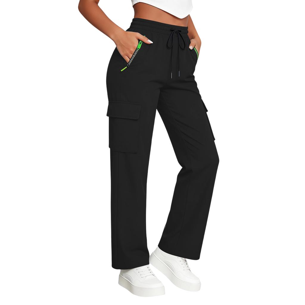 Women’s Loose Casual Pants – Quick-Dry Cargo Pants With Drawstring