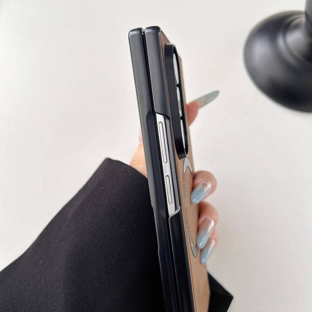 Compatible Samsung Z Fold Wood Grain Magnetic Phone Case