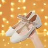 New Children's Leather Shoes Low-top Middle-aged and Older Children's Princess Shoes Buckle Soft Sole Student Performance Catwalk Shoes Girls Sing