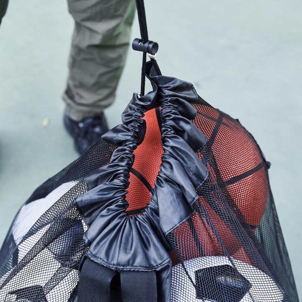 Portable Sports Ball Bag Large Capacity Football Net Bag Mesh Soccer Ball Carry Bag for Carrying Basketball Volleyball