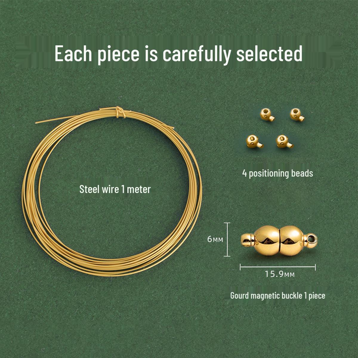 

Pearl Necklace Clasp Kit with Steel Threading Wire, Strong Magnetic Connector for DIY Beading with Small Rice Beads.