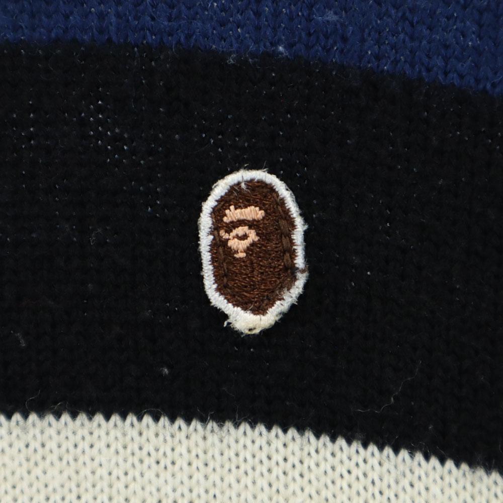 A Bathing Ape Wool Blend Border Long Sleeve Sweater L Knit Men's Used