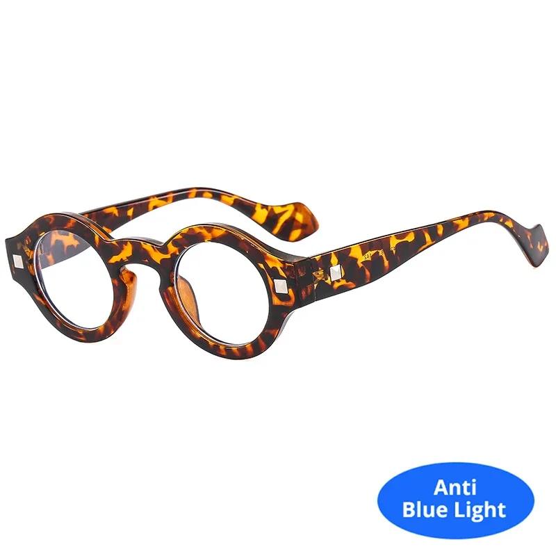 Vintage Rivet Small Round Sunglasses Women Men Metal Hinge Glasses Frame Grey Transparent Shades Outdoor Eyewear