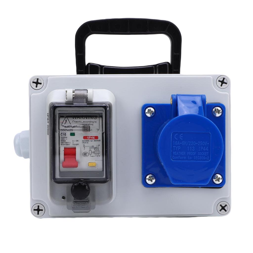 Outdoor Distribution Box Handheld IP44 To IP67 Water Proof A Type Remains Current Circuit Breaker Power Outlet Box for