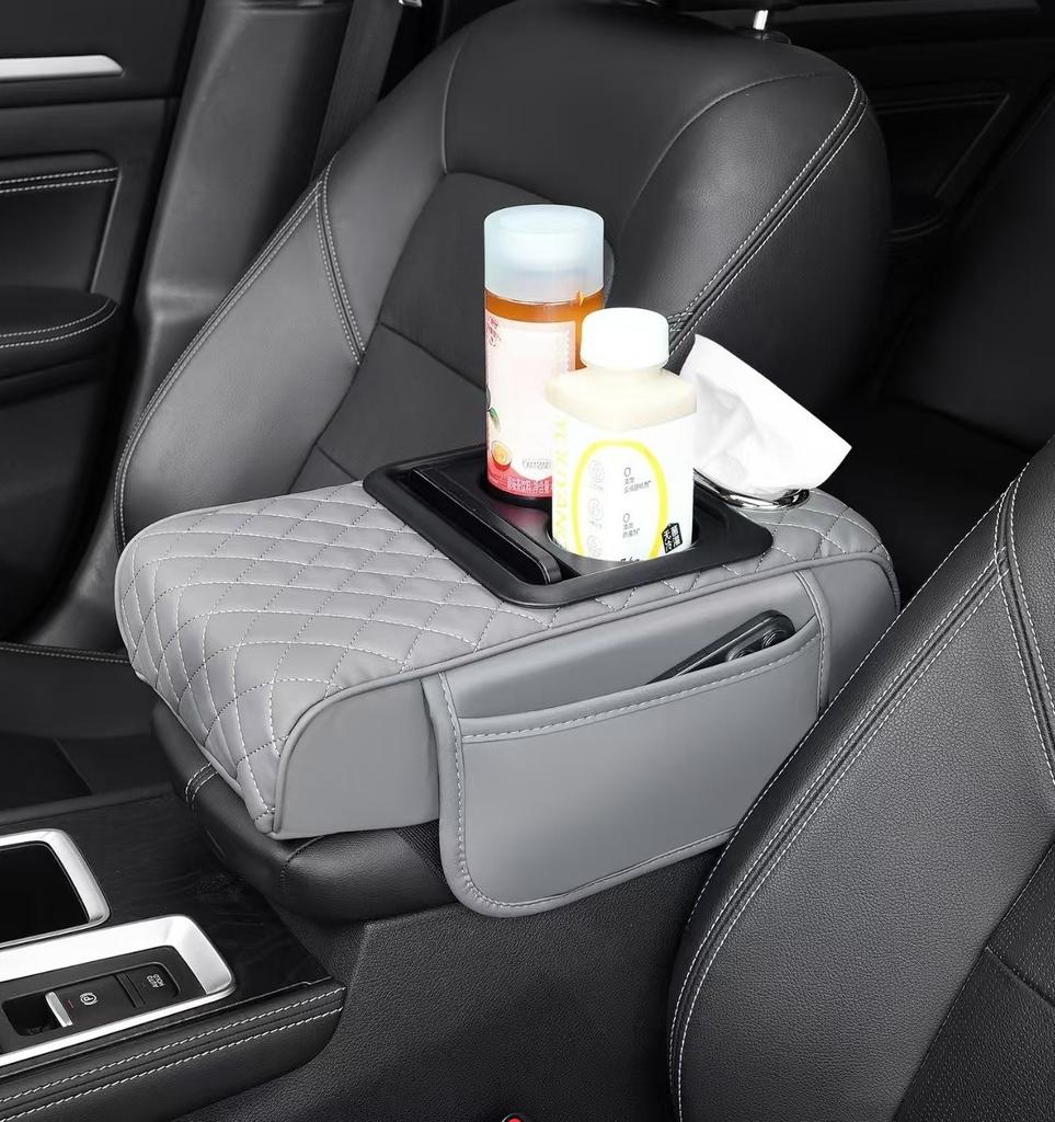 Car Armrest Box Universal Storage Bag Car Center Console Cushion Elbow Cushion Armrest Pad Multi Function Car Accessories