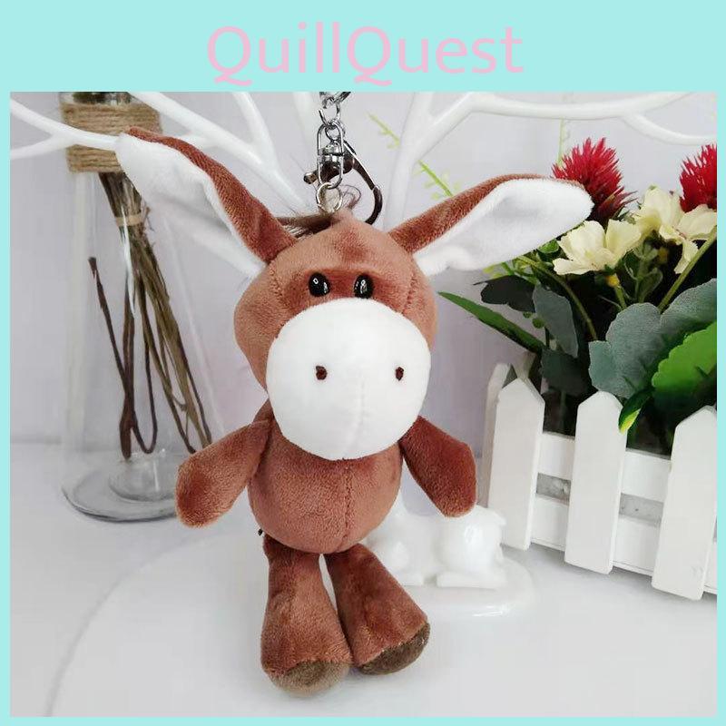 Charming Plush Animal Charm Keychain With Adorable Lion And Elephant Designs