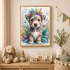 Animal Wall Art, Floral Wreath Canvas Print, Cute Forest Creature Nursery Poster Prints for Kids Bedroom Home Decor
