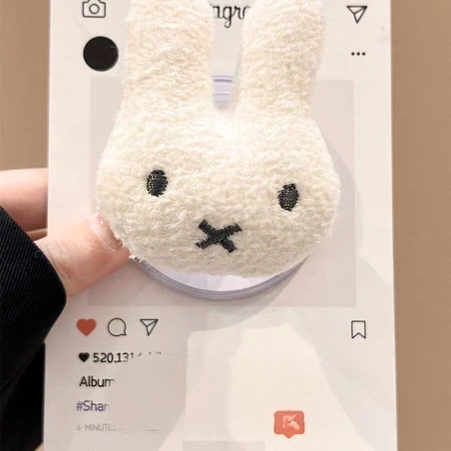 Cute Cartoon Plush Rabbit Magsafe Magnetic Phone Holder with Retractable Foldable Airbag