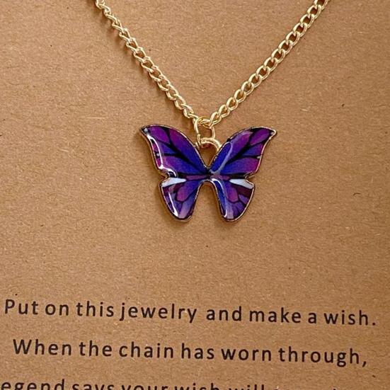 Women Necklace Butterfly Shape Good Workmanship Creative Alloy Women Pendant for Gift