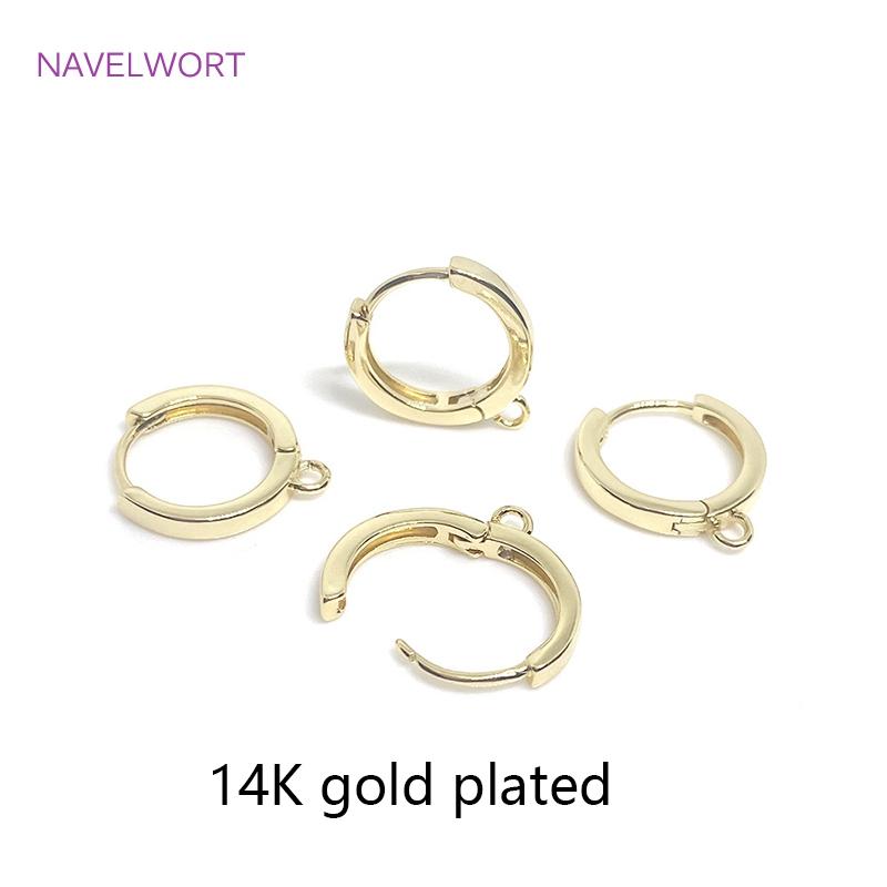 

Оптовая продажа Застежки для круглых серег-обручей с покрытием 14K золотом, Основы для крепления, Застежка для серег, Аксессуары для изготовления украшений своими руками 2 pieces