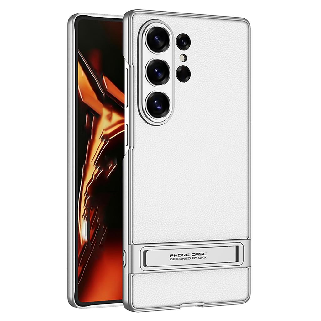 GKK For Samsung Galaxy S26 Ultra Case Slim Kickstand PC + PU Phone Back Cover