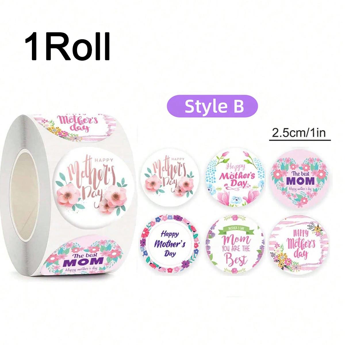 500/1000Pcs Happy Mother s Day Sticker Candy Bag Flower Cake Boxes Gift Packaging Mother s Day Grateful Decorative Seal Stickers as picture