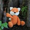 Apricot Lamb Corduroy Fox Plush Toy, Soft and Cute, Fluffy Corduroy Fox, 22cm, Suitable for Boys and Girls
