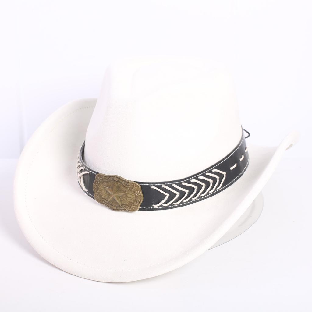 Beliebter europäischer und amerikanischer klassischer Wildleder Western Cowboyhut für Herren und Damen Mode LO Stil Herzförmiger Cowboyhut
