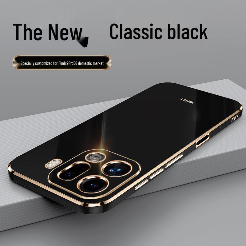 Electroplated Silicone Protective Case for Oppo Find X9 Pro with Full Lens Coverage and Anti-Drop Design