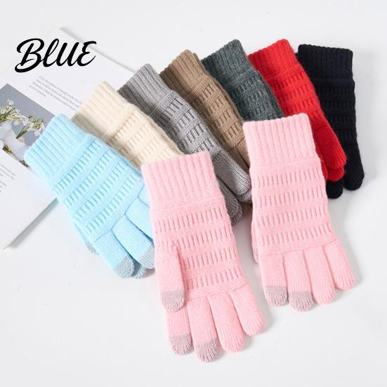 Touch Screen Knit Gloves for Cold Weather Knitted Touchscreen Men Women Winter Warm Thermal Gloves Thickened Soft Acrylic Cycling Plush Lining
