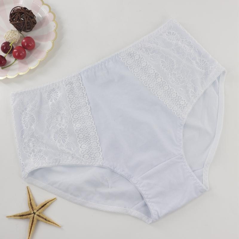 Women Plus Size Thin Panties Sexy Lace Middle Waist Comfortable Breathable Brief 1Xl 2Xl 3Xl - T025