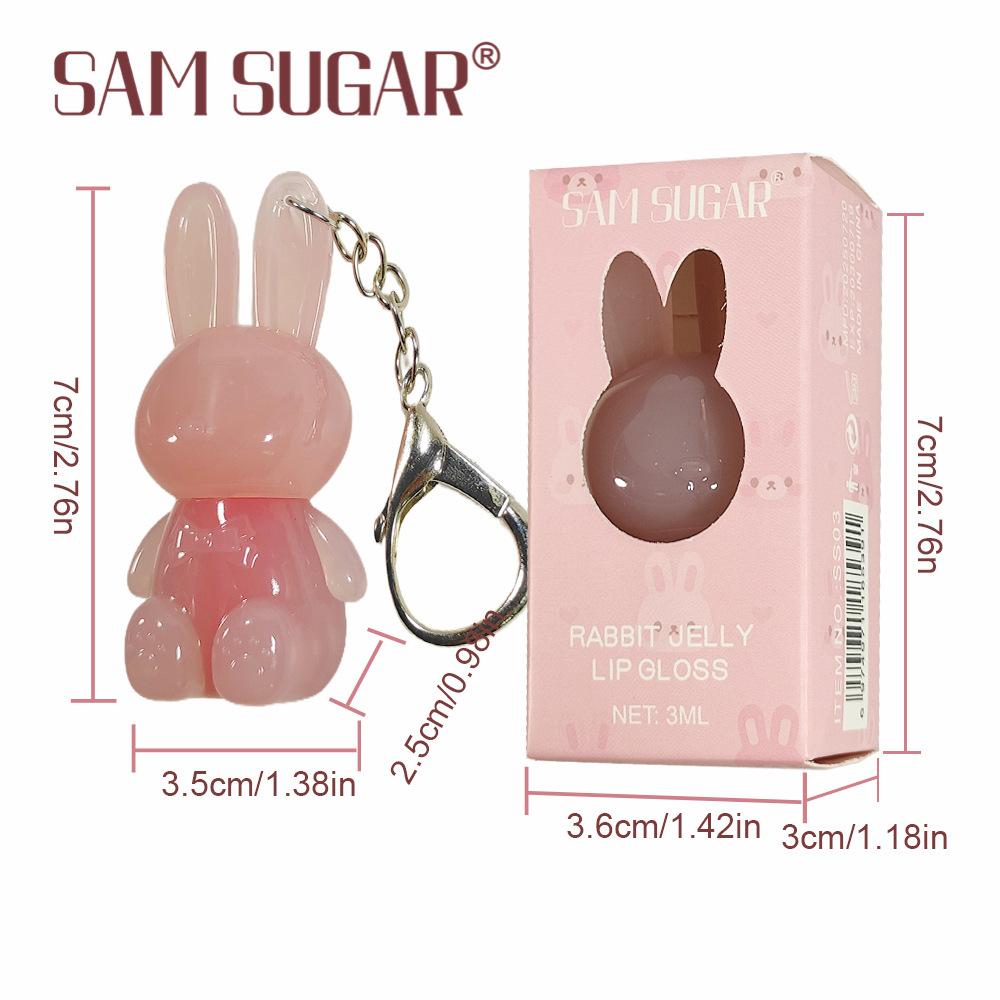 SAM SUGAR Pink Rabbit Velvet Matte Lip Cream Black Rabbit Water Light Lip Glaze Matte Mirror Pendant Lipstick Lip Gloss