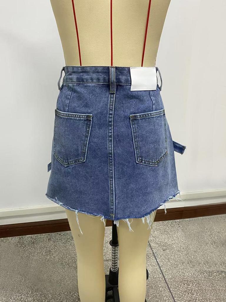European & American 3D Bow A-line Denim Mini Skirt