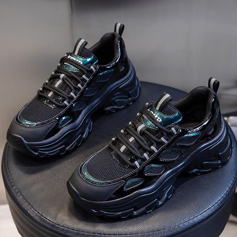 Sneakers women's spring 2025 new thick-soled heightening casual shoes running versatile single shoes flat-soled shallow women's shoes