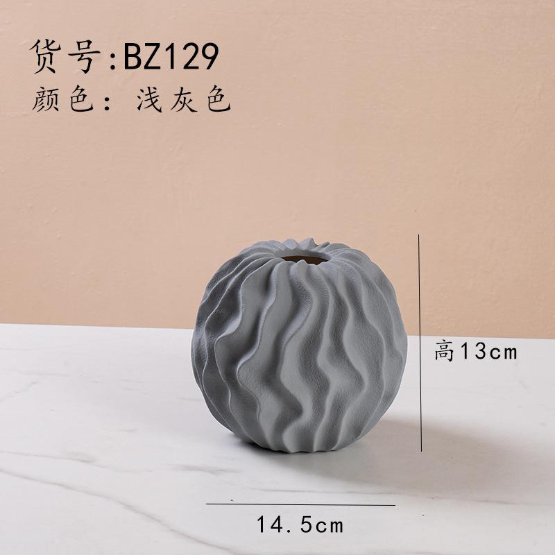 Irregularly Striped Ceramic Vase Wavy Pattern Flower Vase Flower Arrangement Accessories Terrarium Home Decoration Accessories