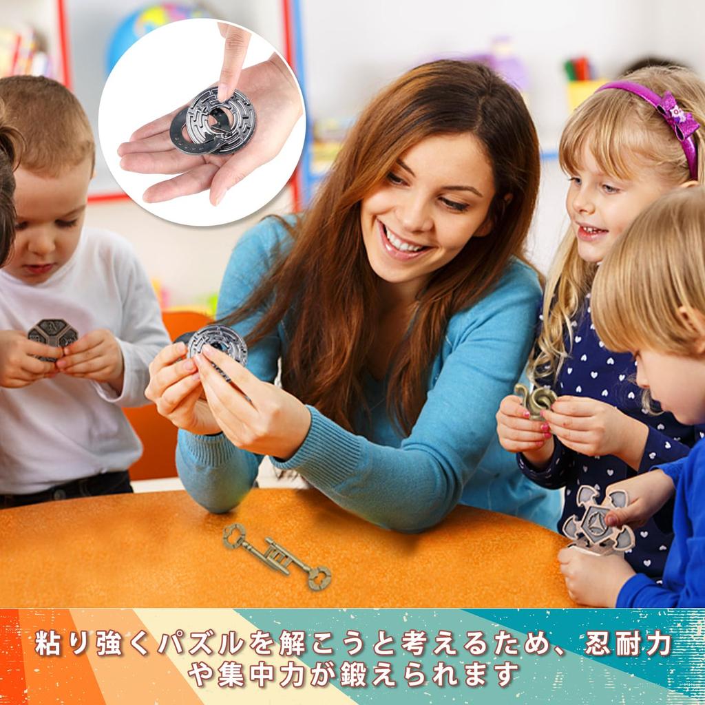 HUAZONTOM Puzzle Toy Set Difficulty Level Ring Puzzle Educational Toy for Adults and Children Puzzle Time Killer 3D Puzzle Toy Key and Magic Box