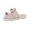 Cute cartoon fluffy slippers women's 2025 autumn and winter new outer wear non-slip fluffy warm character cotton mop