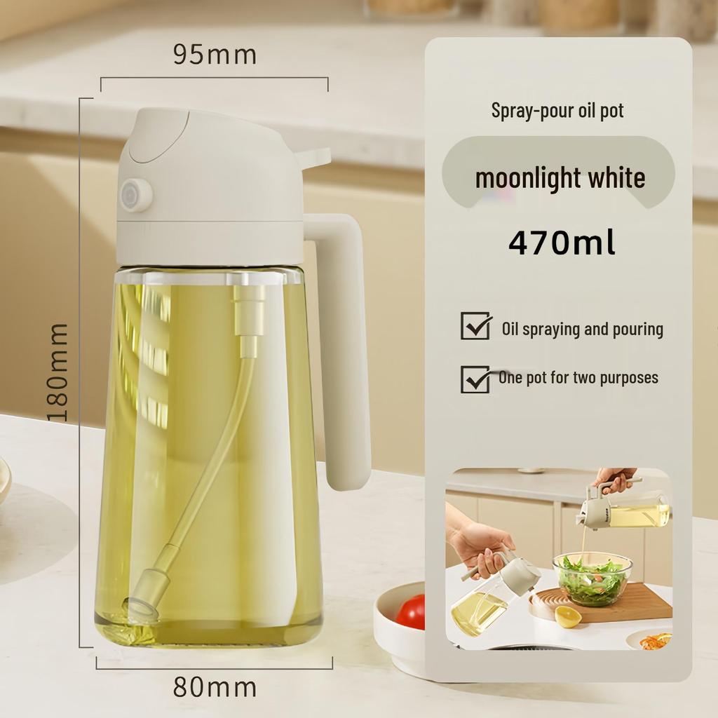Leak-Proof Glass Dispenser: 2-in-1 Oil & Vinegar Spray Bottle, Soy Sauce & Seasoning Container