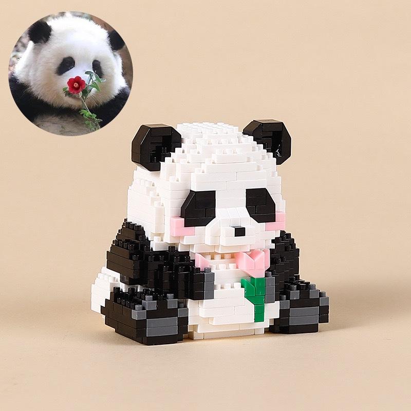 Tier Panda Serie Baustein Figur Niedliches Mikro Modell DIY Diamantsteine Geburtstagsspielzeug für Kinder Jungen Mädchen Geschenke