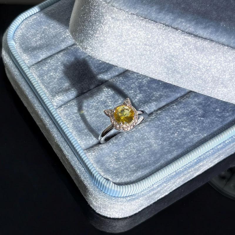 Exquisite Y2K Pink Cat Eye Stone Ring: Stylish, Sweet, and Fashionable Finger Accessory for Women