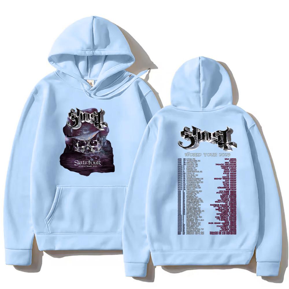 Rock Band Ghost Graphic Hoodie Ghost World Tour 2025 Pullover Men Women Gothic Fashion Vintage Sweatshirt Casual Loose Clothes
