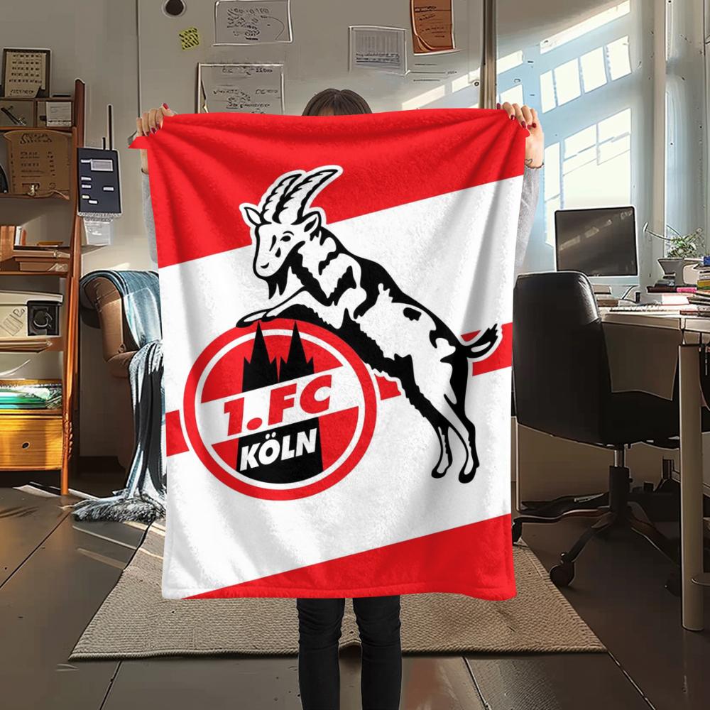 1 stuks FC KÖLN Print Flanellen Deken, Hoge kwaliteit Comfortabel voor Alle Seizoenen, Woondecoratie, Warmte en Comfort, Perfect voor Kerstcadeaus52