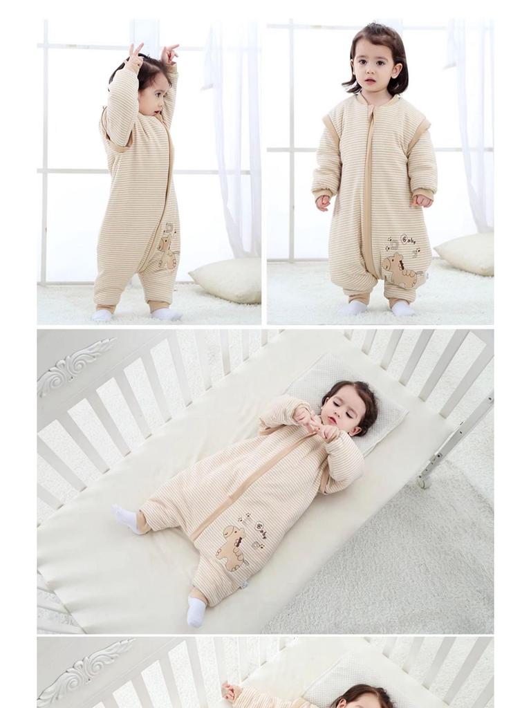Jingqi Cotton-Padded Baby Sleeping Bag: Winter-Ready, Anti-Kick, Thick, Warm, and Cold-Proof for Infants.