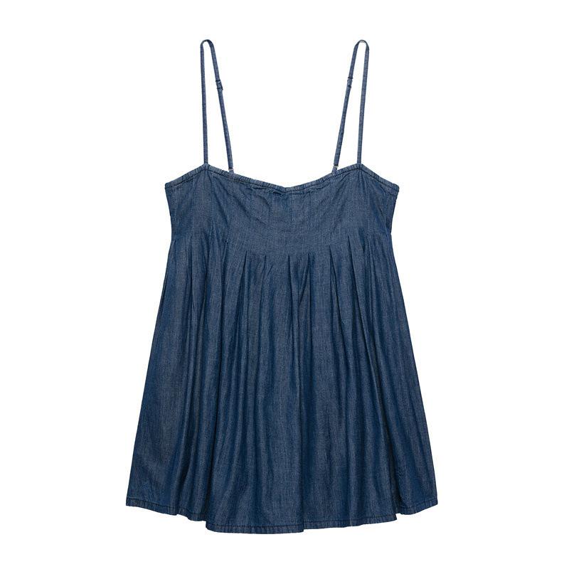 

TAOP&ZA Summer Women s Simple Denim Short Dress - European & American Style Medium