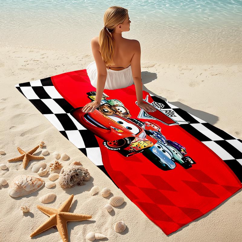 Lightning McQueen Beach Towel Outdoor Camping Beach Towel for Vacation Swim Outdoor Pool Absorbent Bath Towel