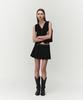 Noir For Woman Wool Pleated Mini Skirt (Black)