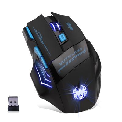 Wireless Gaming 4800 7 Ergonomic LED Lightweight and Compatible with Black Mouse, DPI, Buttons, Design, Energy-Efficient Design, Optical, Portable,