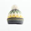 Children's Knitted Wool Hat Parent Child Diamond Grid Warm Hat