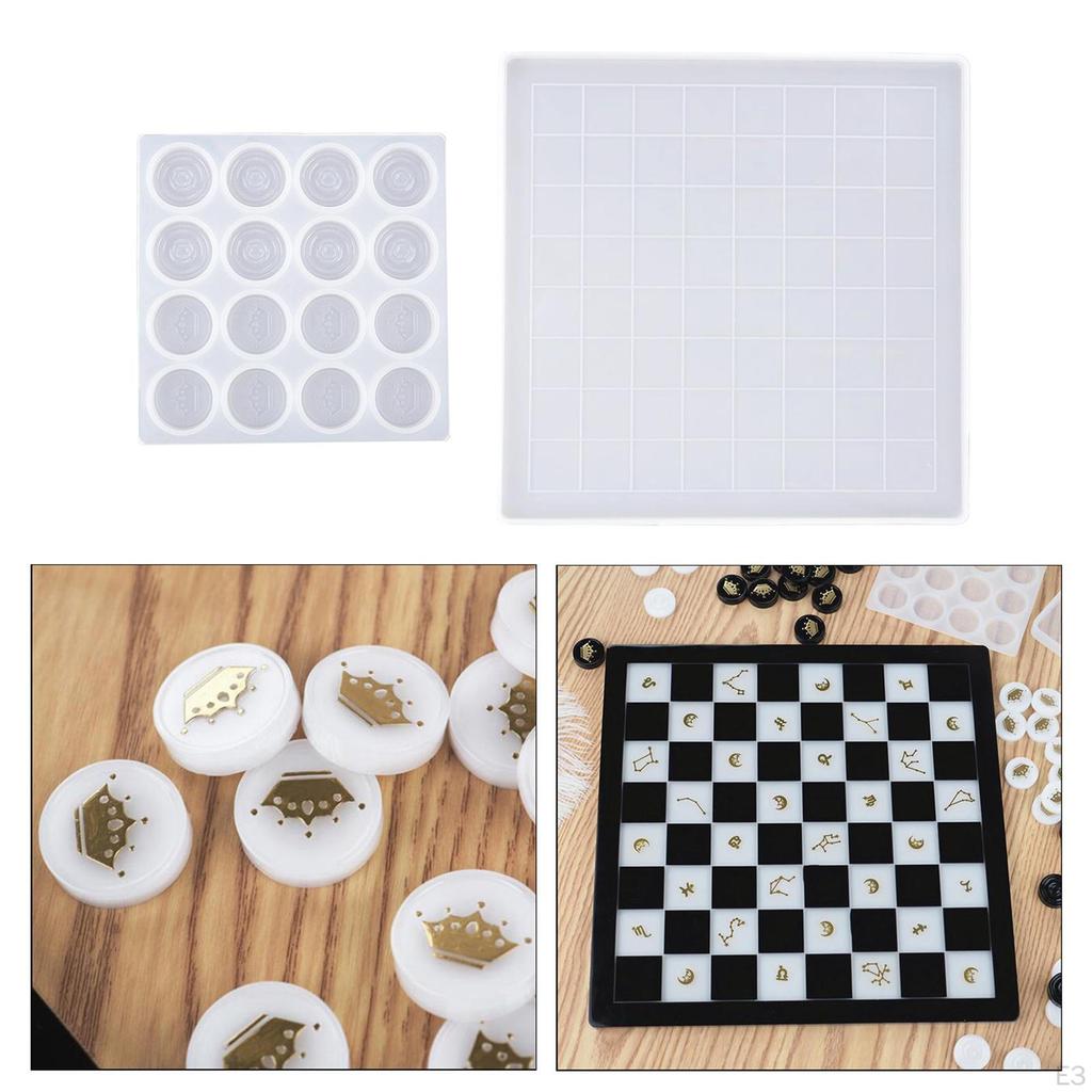 Checkerboard Set, Silicone , Checkers International Chess Piece for DIY