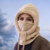 Adjustable Women Winter Fleece Balaclava Hat Warm Windproof  Beanies Caps Velvet Knitted Woolen Ski Mask Neck Face Cover Hat