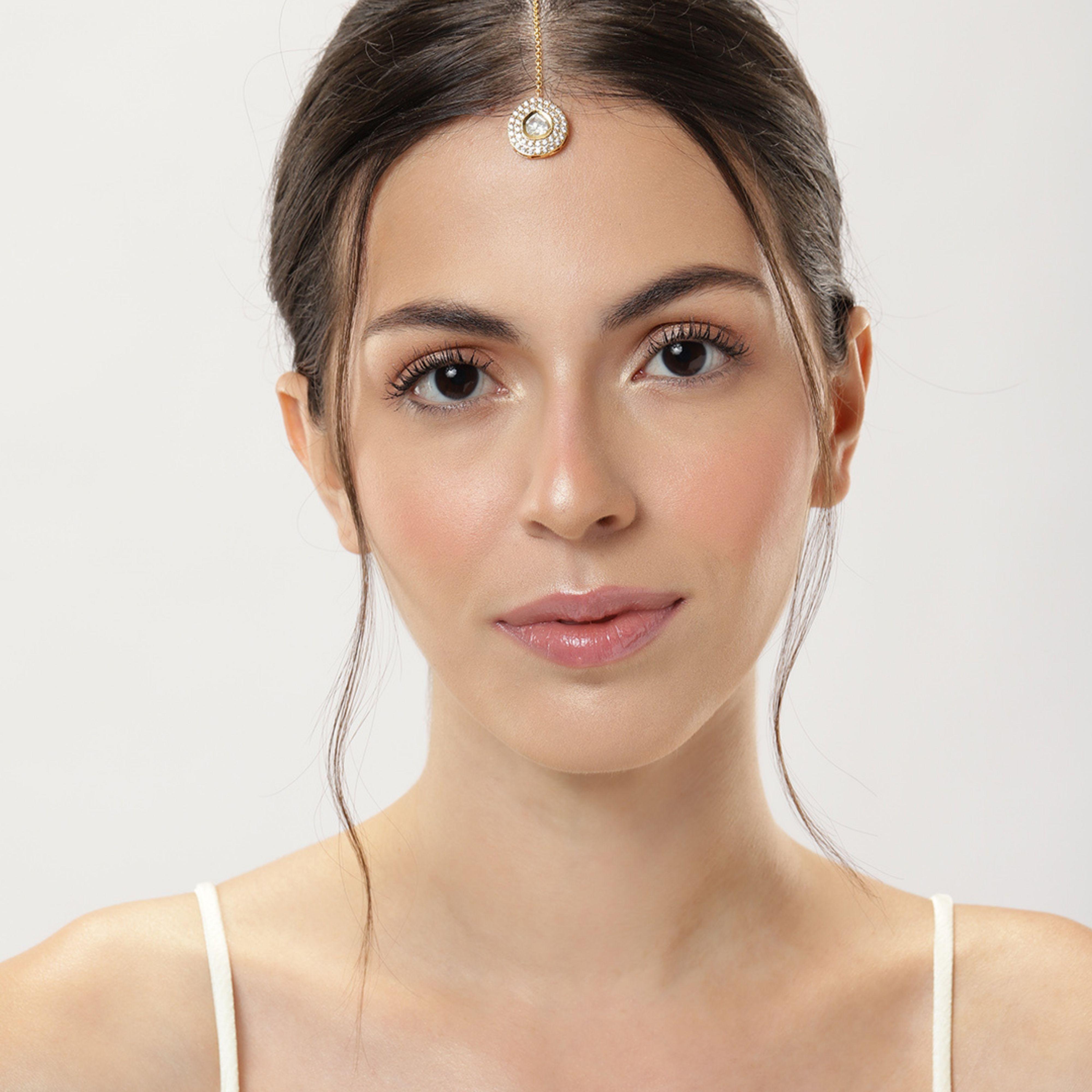 

Маангтикка, Свадебные индийские свадебные украшения, Тикка в стиле Болливуда, Золотой Кундан маангтикка M золотой