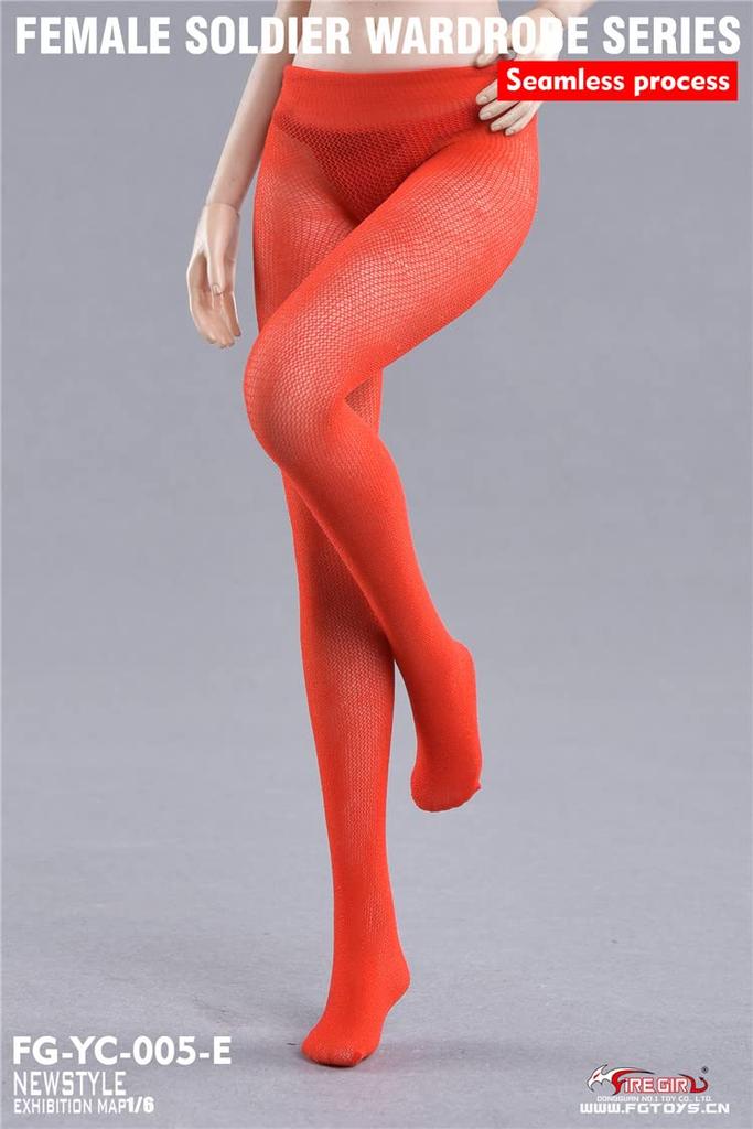 [TOYBARJAPAN] Akcesoria do figurek w skali 1/6 Fire Girl Toys FG-YC-005E Czerwone Pończochy Szafa Żołnierki Bezszwowe Rajstopy (Korpus, głowa i spodnie