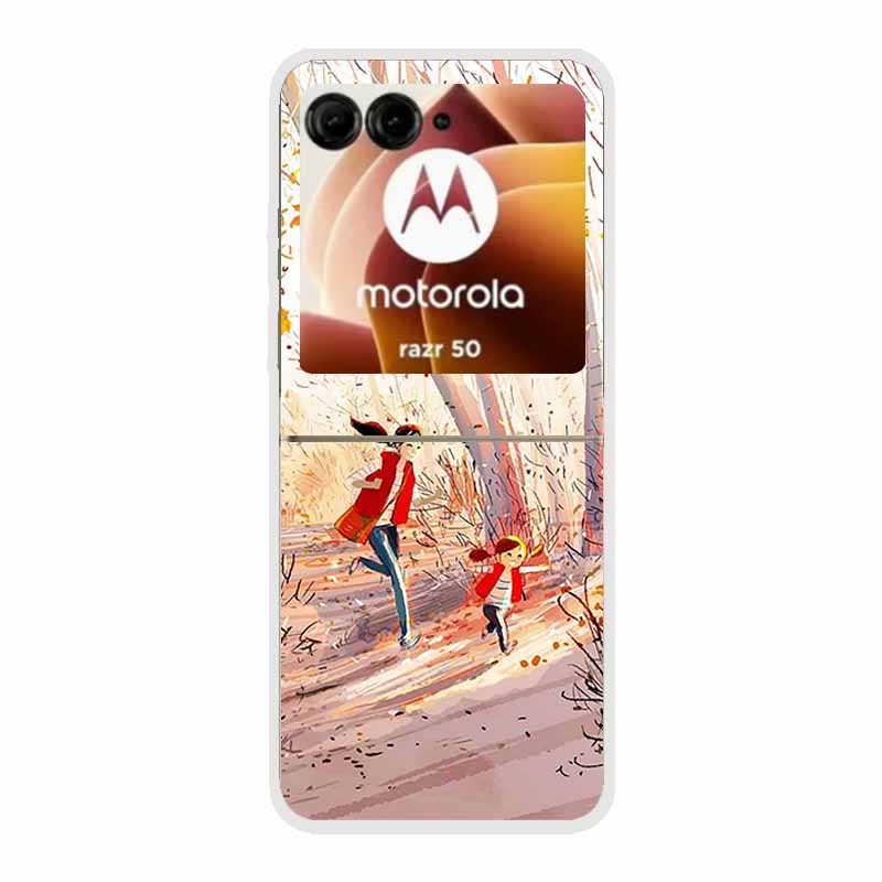 For Motorola Razr 50 Ultra Case Plastic Hard Painted Cartoon Transparent Back Cover Case for Motorola Razr 50 5G Hard PC Case 50