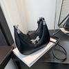 Bow Dumpling Shoulder Bag Y2k Style Half-moon Handbag Storage Bag Bowknot Crossbody Bag  Streetwear
